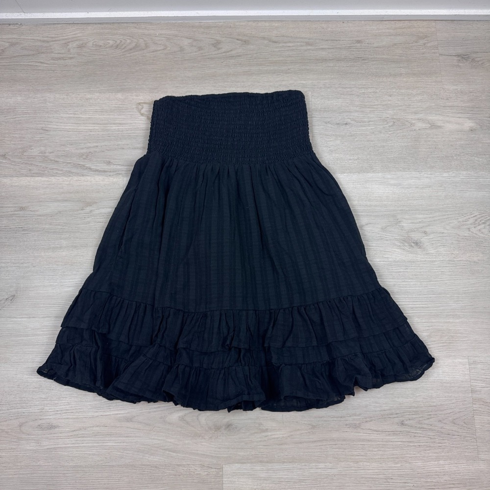 American Eagle Strapless Tiered Mini Dress Size Small Black